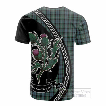 Melville Family Crest Tartan Cotton T-shirt Alba Thistle Inspired