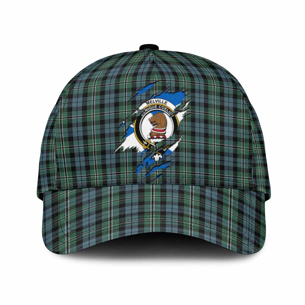 Melville Tartan Classic Cap with Family Crest In Me Style