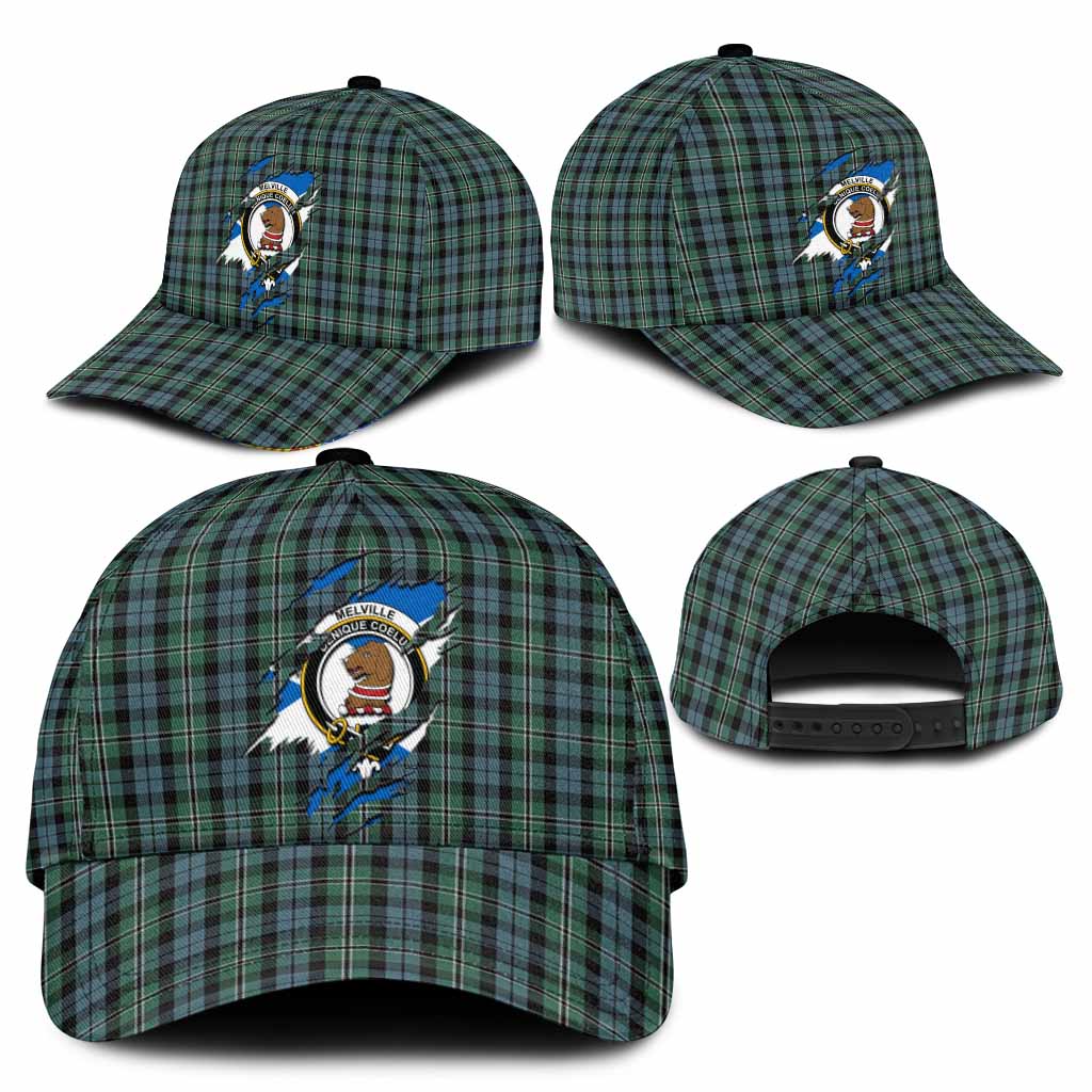 Melville Tartan Classic Cap with Family Crest In Me Style