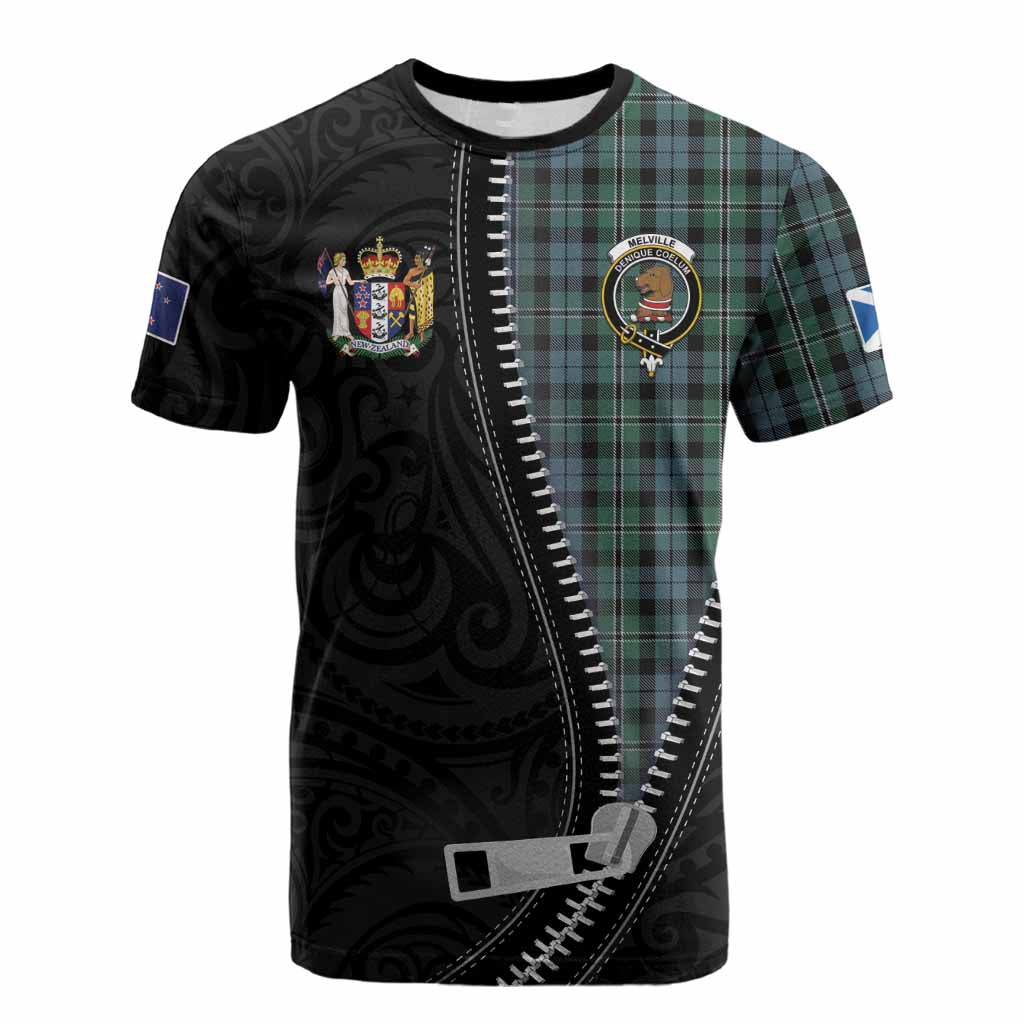 Melville Tartan Cotton T-shirt New Zealand Pattern Unique Zipper Stylized