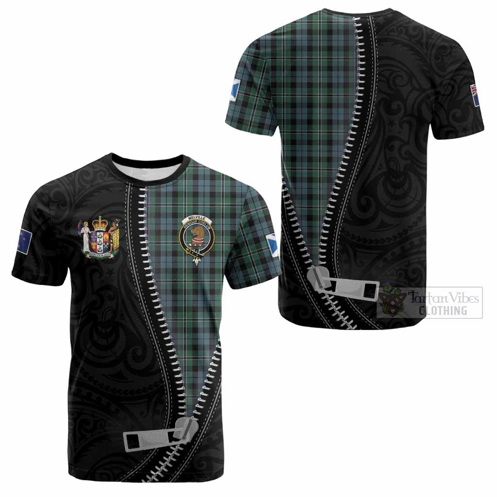 Melville Tartan Cotton T-shirt New Zealand Pattern Unique Zipper Stylized
