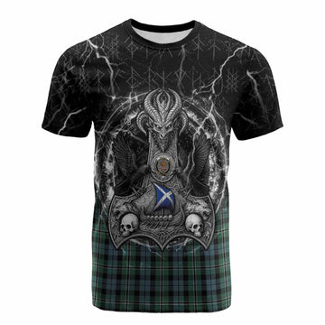 Melville Tartan Crest Cotton T-shirt Celtic Odin's Raven Legacy