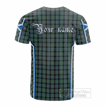 Melville Tartan Crest Cotton T-shirt Scotland Coat of Arm Flag Style
