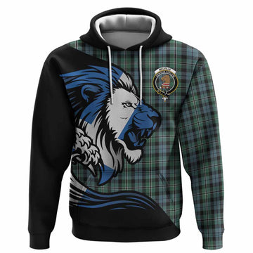 Melville Tartan Crest Hoodie Scottish Golden Lions Wave Flow