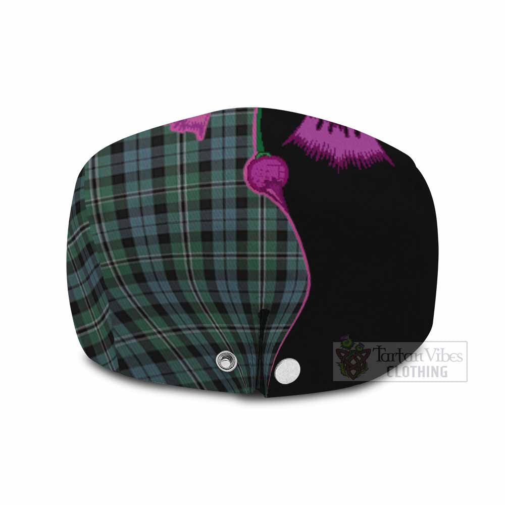 Melville Tartan Flat Cap, Jeff Cap Traditional Scottish Thistle