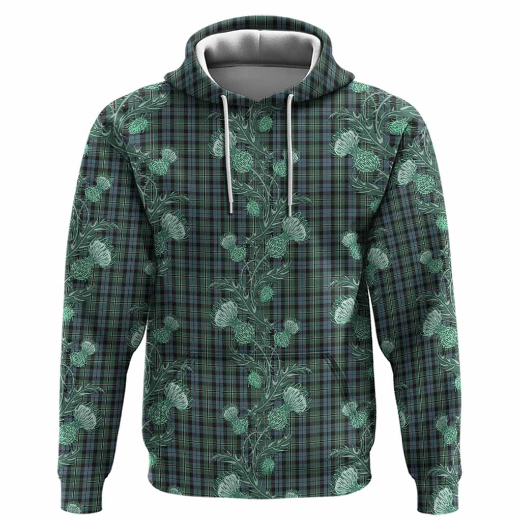 Melville Tartan Hoodie Seamless Scottish Thistle Flowers