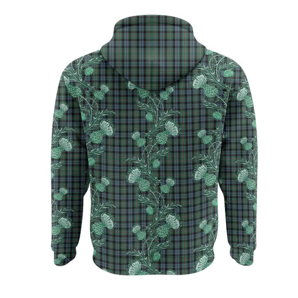 Melville Tartan Hoodie Seamless Scottish Thistle Flowers