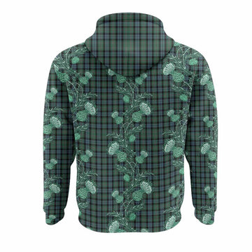 Melville Tartan Hoodie Seamless Scottish Thistle Flowers