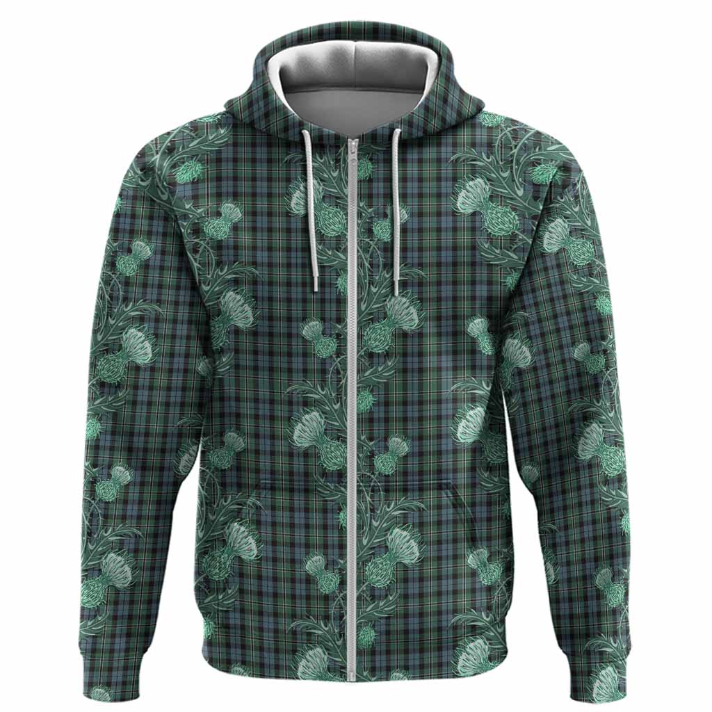 Melville Tartan Hoodie Seamless Scottish Thistle Flowers