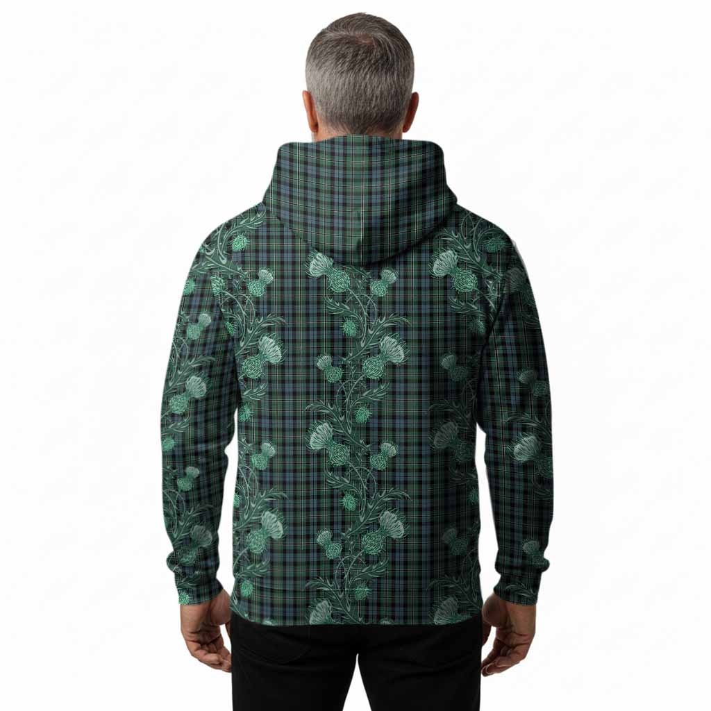 Melville Tartan Hoodie Seamless Scottish Thistle Flowers