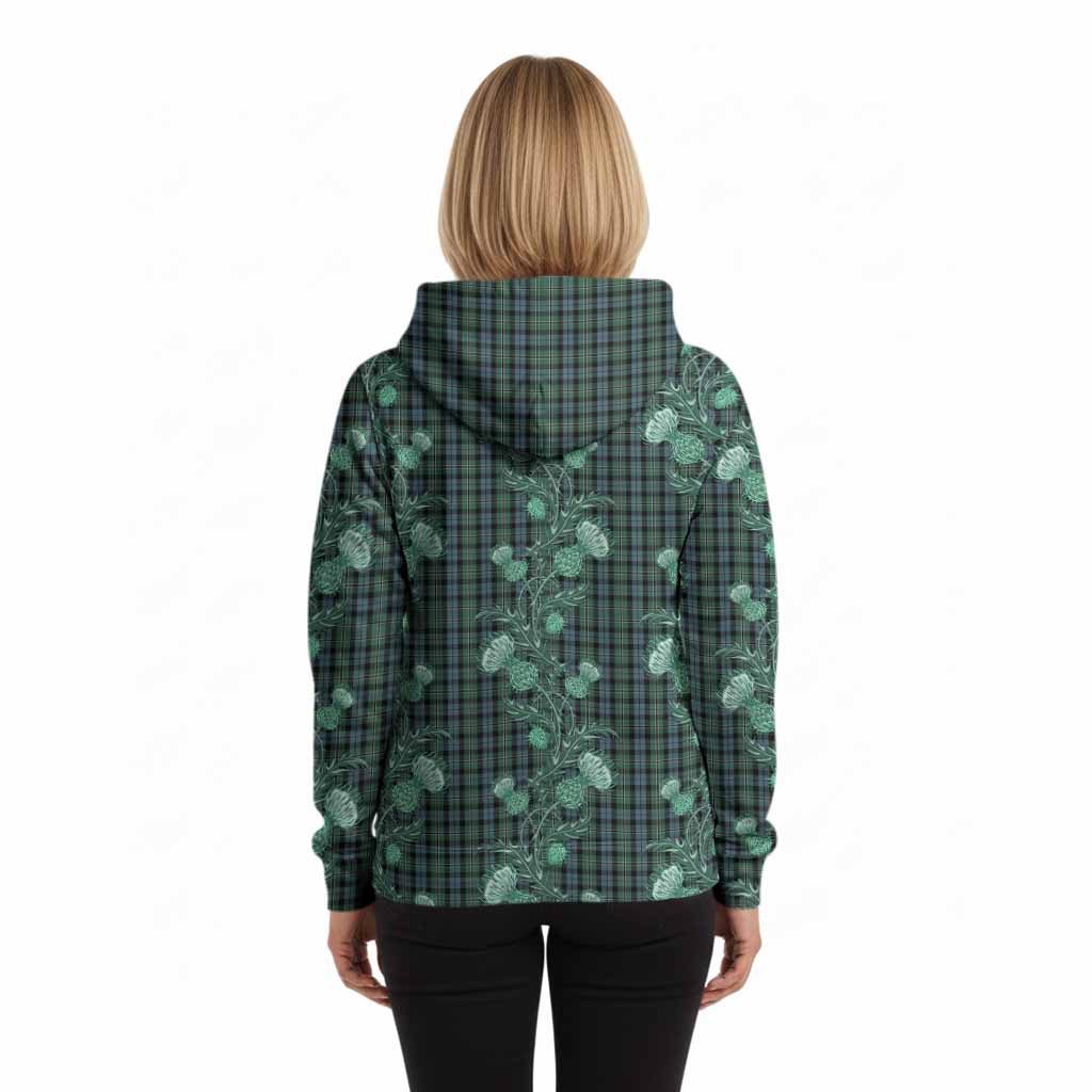 Melville Tartan Hoodie Seamless Scottish Thistle Flowers