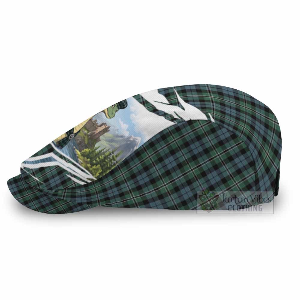 Melville Tartan Loch Ness Monster Scottish Heritage Art Flat Cap, Jeff Cap