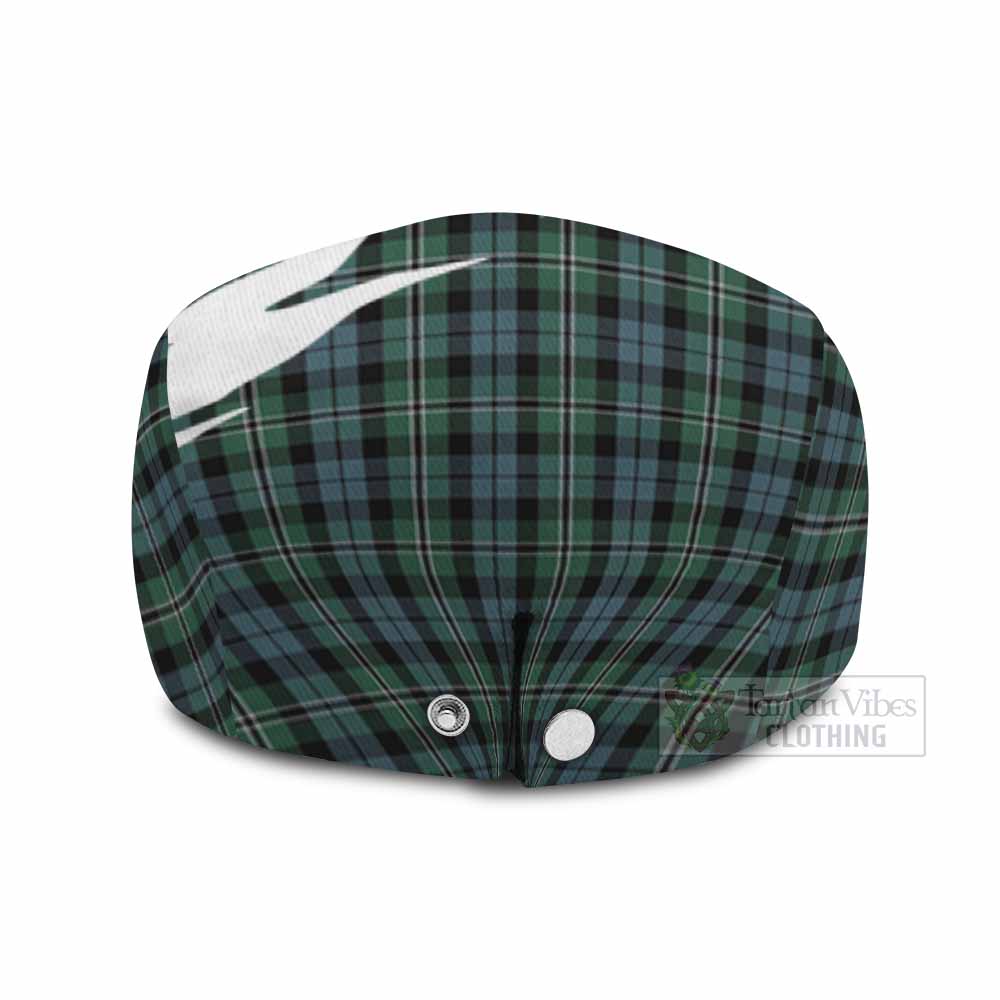 Melville Tartan Loch Ness Monster Scottish Heritage Art Flat Cap, Jeff Cap