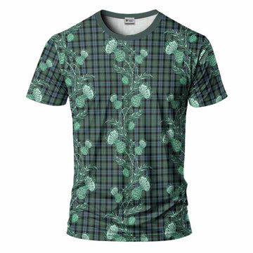 Melville Tartan T-Shirt Seamless Scottish Thistle Flowers