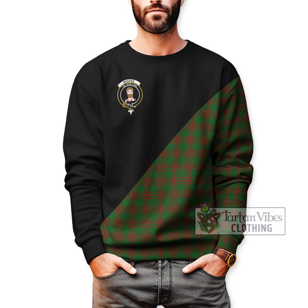 Menzies Tartan Sweatshirt with Family Crest and Military Logo Style Unisex - Tartan Vibes Clothing