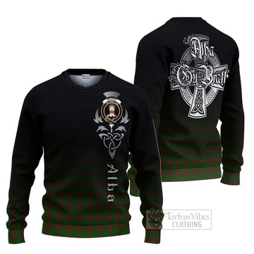Menzies Tartan Ugly Sweater Featuring Alba Gu Brath Family Crest Celtic Inspired Unisex - Tartan Vibes Clothing