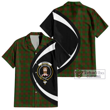 Menzies Tartan Hawaiian Shirt with Family Crest Circle Style Kid - Tartan Vibes Clothing