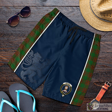 Menzies Tartan Men's Shorts with Family Crest and Lion Rampant Vibes Sport Style