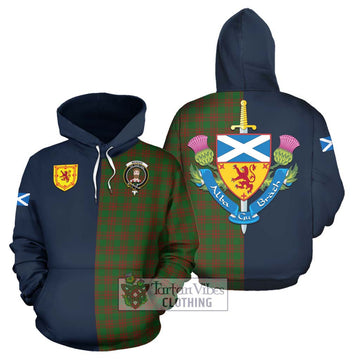 Menzies Tartan Hoodie Alba with Scottish Lion Royal Arm Half Style Zip Hoodie - Tartan Vibes Clothing