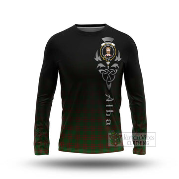 Menzies Tartan Long Sleeve T-Shirt Featuring Alba Gu Brath Family Crest Celtic Inspired Unisex - Tartan Vibes Clothing