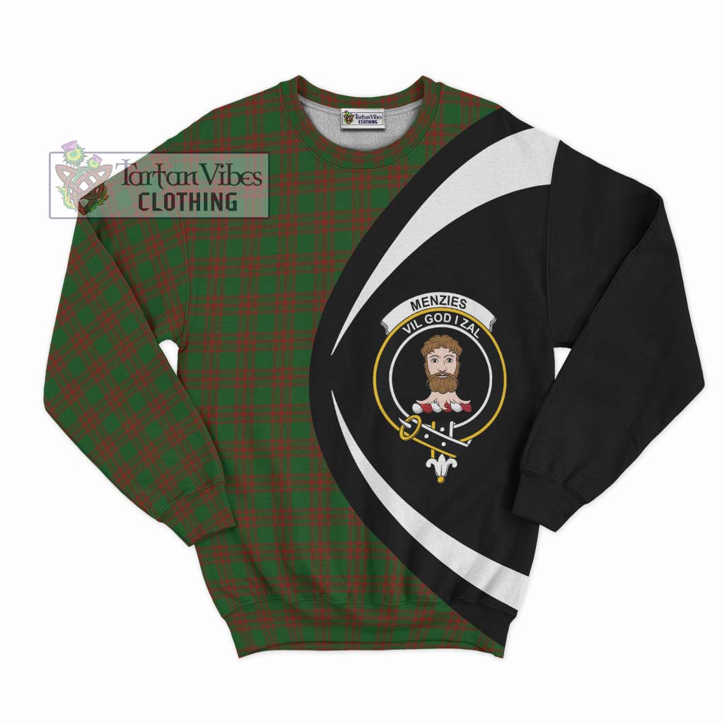 Menzies Tartan Sweatshirt with Family Crest Circle Style Unisex - Tartan Vibes Clothing