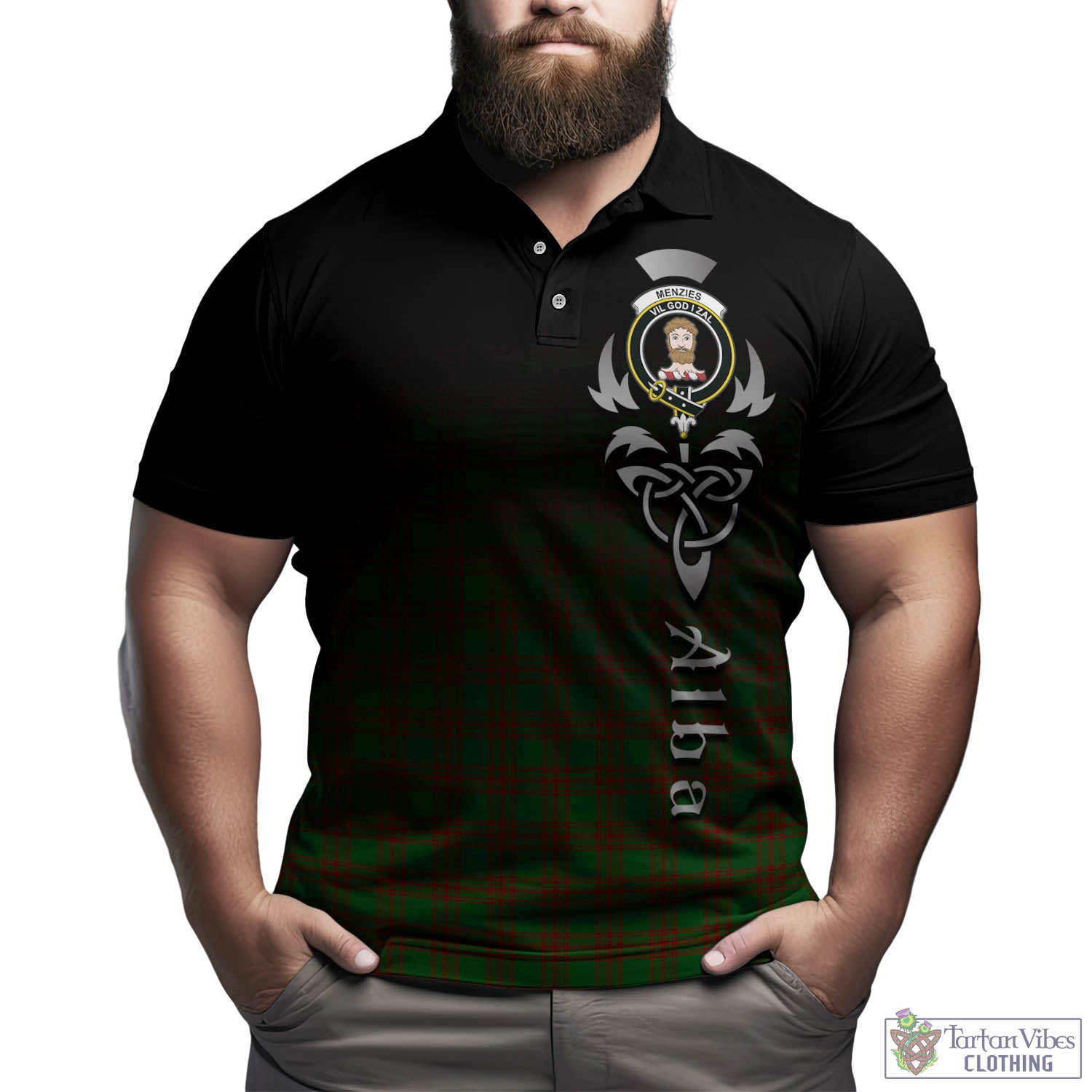 Menzies Tartan Polo Shirt Featuring Alba Gu Brath Family Crest Celtic Inspired Kid - Tartan Vibes Clothing