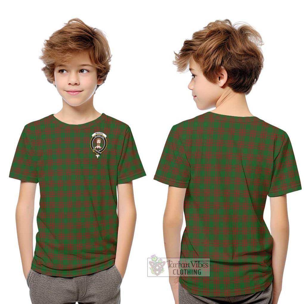 Menzies Tartan Kid T-Shirt with Family Crest Youth XL Size14 - Tartan Vibes Clothing