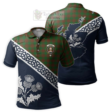Menzies Tartan Polo Shirt Featuring Thistle and Scotland Map Kid - Tartanvibesclothing Store
