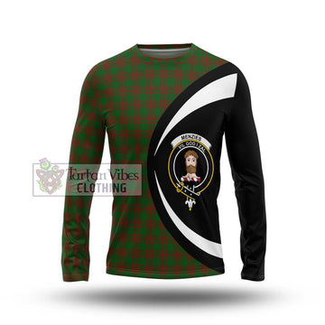 Menzies Tartan Long Sleeve T-Shirt with Family Crest Circle Style Unisex - Tartan Vibes Clothing