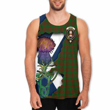 Menzies Tartan Family Crest Men's Tank Top Scottish Thistle Celtic Inspired
