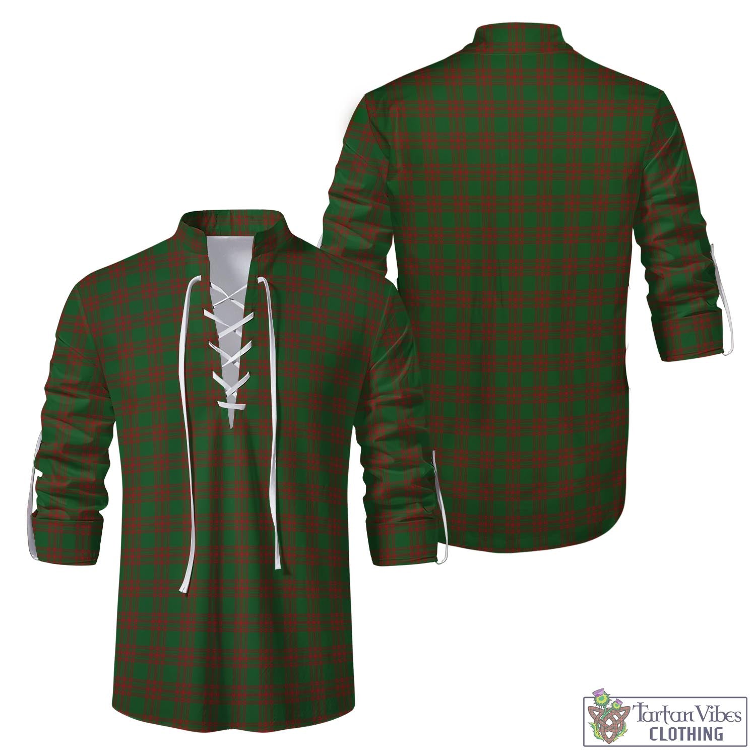 Tartan Vibes Clothing Menzies Tartan Men's Scottish Traditional Jacobite Ghillie Kilt Shirt