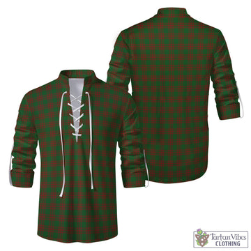 Menzies Tartan Men's Scottish Traditional Jacobite Ghillie Kilt Shirt