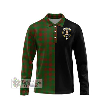 Menzies Tartan Long Sleeve Polo Shirt with Family Crest and Half Of Me Style Unisex - Tartan Vibes Clothing