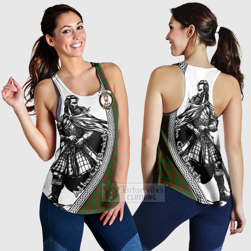 Tartan Vibes Clothing Menzies Tartan Clan Crest Women's Racerback Tanks with Highlander Warrior Celtic Style
