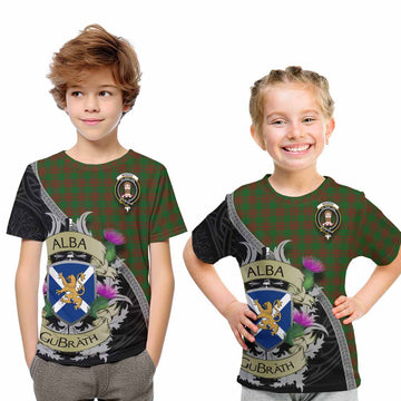 Menzies Tartan Family Crest Kid T-Shirt Lion Rampant Royal Thistle Shield Celtic Inspired