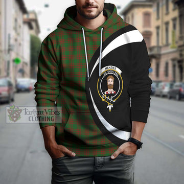 Menzies Tartan Hoodie with Family Crest Circle Style Zip Hoodie - Tartan Vibes Clothing