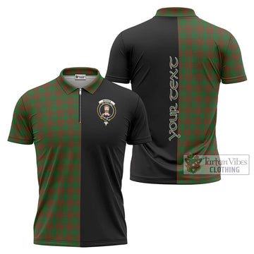 Menzies Tartan Zipper Polo Shirt with Family Crest and Half Of Me Style Unisex - Tartan Vibes Clothing