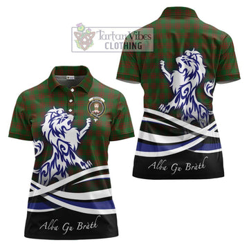 Menzies Tartan Women's Polo Shirt with Alba Gu Brath Regal Lion Emblem Women - Tartan Vibes Clothing