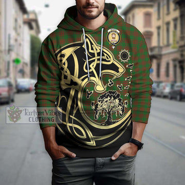 Menzies Tartan Hoodie with Family Crest Celtic Wolf Style Zip Hoodie - Tartan Vibes Clothing