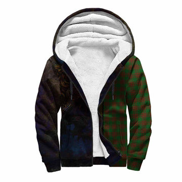 Menzies Tartan Family Crest Sherpa Hoodie Alba Gu Brath Be Brave Lion Ancient Style