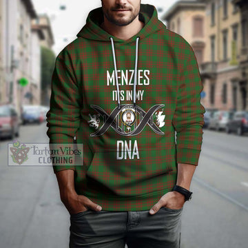 Menzies Tartan Hoodie with Family Crest DNA In Me Style Pullover Hoodie - Tartan Vibes Clothing