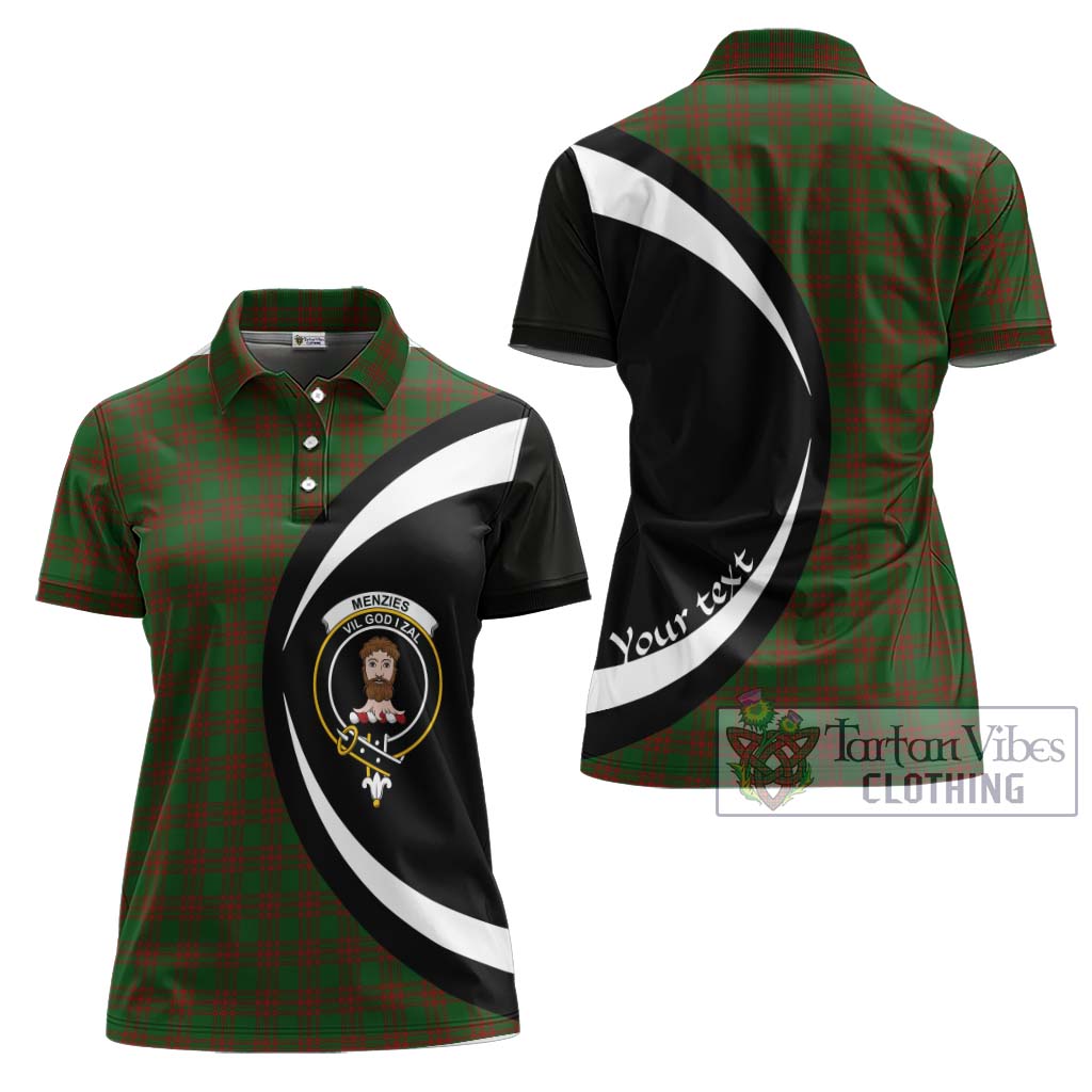 Menzies Tartan Women's Polo Shirt with Family Crest Circle Style Women - Tartan Vibes Clothing