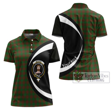 Menzies Tartan Women's Polo Shirt with Family Crest Circle Style Women - Tartan Vibes Clothing