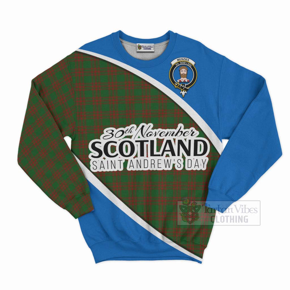 Menzies Family Crest Tartan Sweatshirt Celebrate Saint Andrew's Day in Style Unisex - Tartan Vibes Clothing