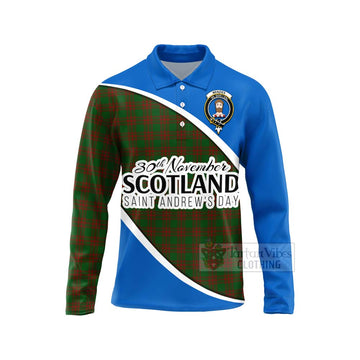 Menzies Family Crest Tartan Long Sleeve Polo Shirt Celebrate Saint Andrew's Day in Style Unisex - Tartan Vibes Clothing