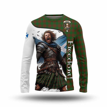 Menzies Crest Tartan Long Sleeve T-Shirt Inspired by the Freedom of Scottish Warrior Unisex - Tartan Vibes Clothing