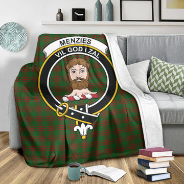 Menzies Tartan Blanket with Family Crest