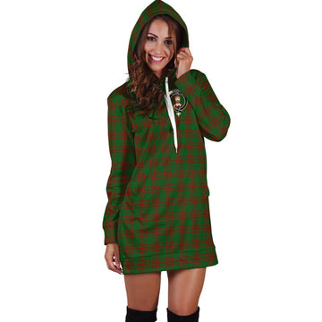 Menzies Tartan Hoodie Dress with Family Crest - Tartan Vibes Clothing