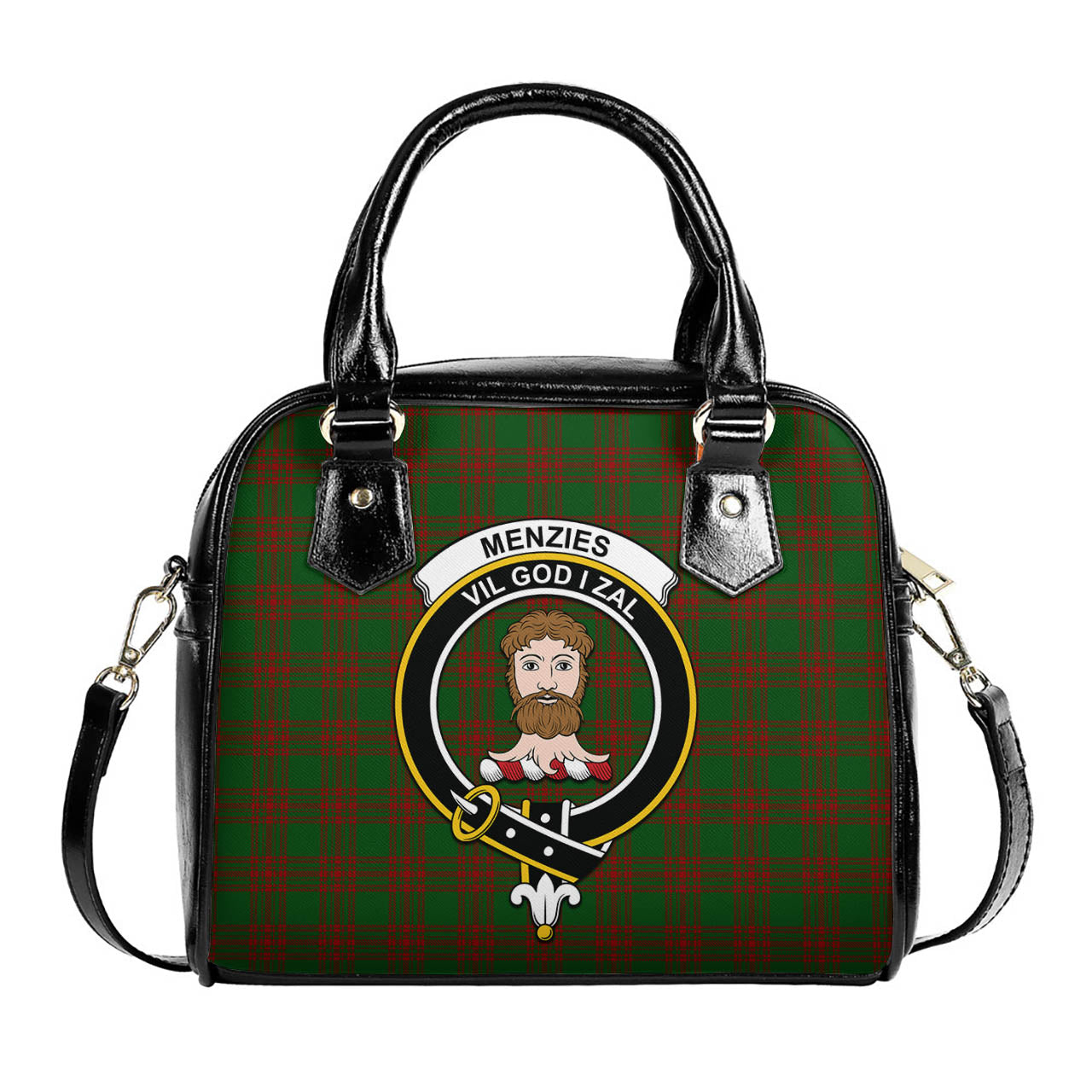 Menzies Tartan Shoulder Handbags with Family Crest One Size 9*21*24 cm (3.54*8.27*9.45 inches) - Tartan Vibes Clothing