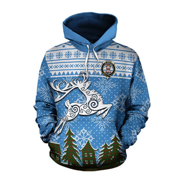 Menzies Clan Christmas Cotton Hoodie Celtic Reindeer Style Pullover Hoodie XS - Tartan Vibes Clothing